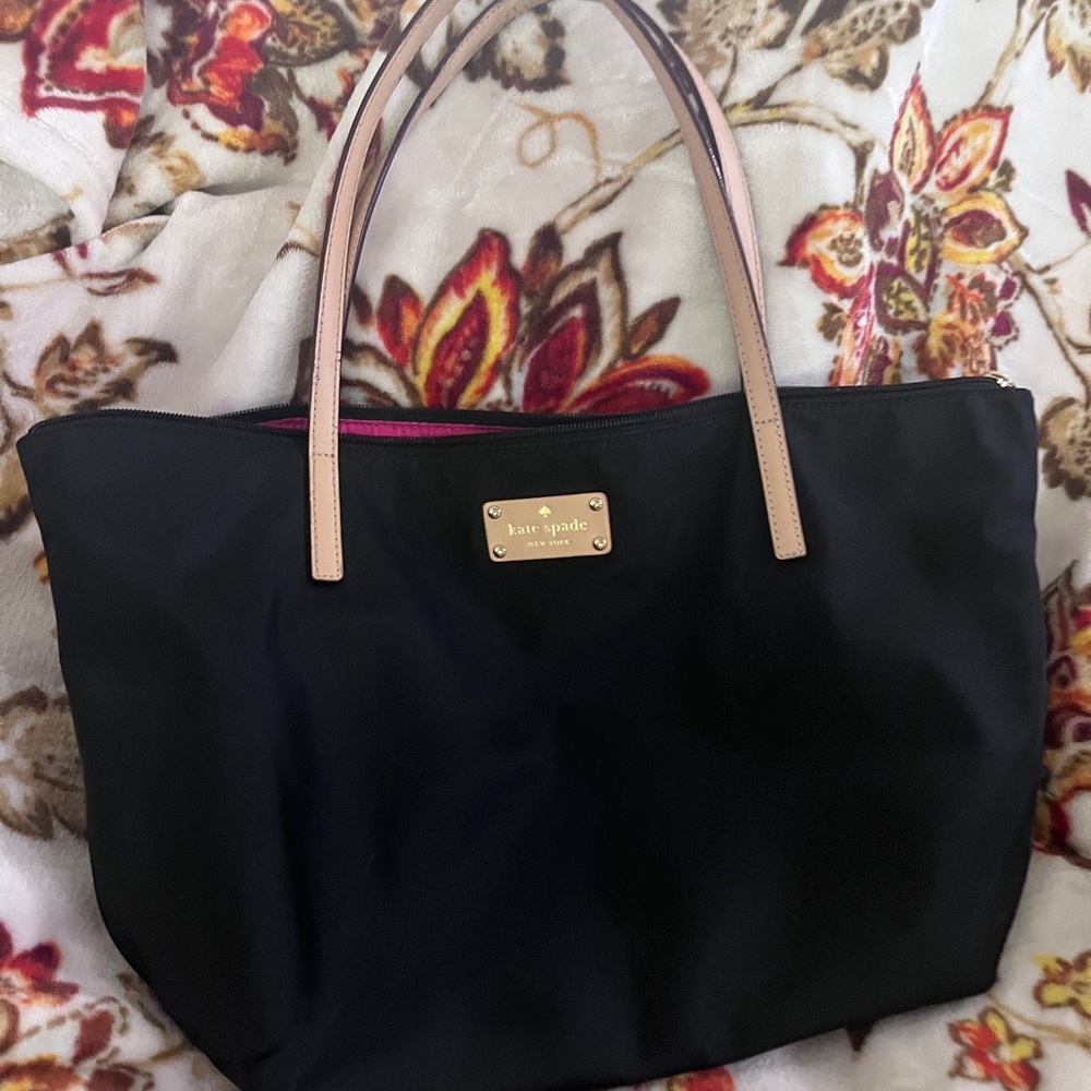 Kate Spade Black Tote with Pink Interior